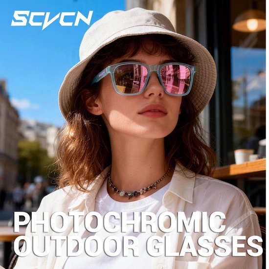 SCVCN® S235-QTC-14 - Zonnebril Piloten - Gepolariseerd Wayfarer Classic Zonnebril - Rechthoekig - Bril Hipster| Vierkant Rechthoekige - Carnavalsbril - Festival bril - Retro Zonnebril - Zonnebril Dames & Heren - Zwart Montuur - Blauw Spiegel Glazen — afbeelding 3