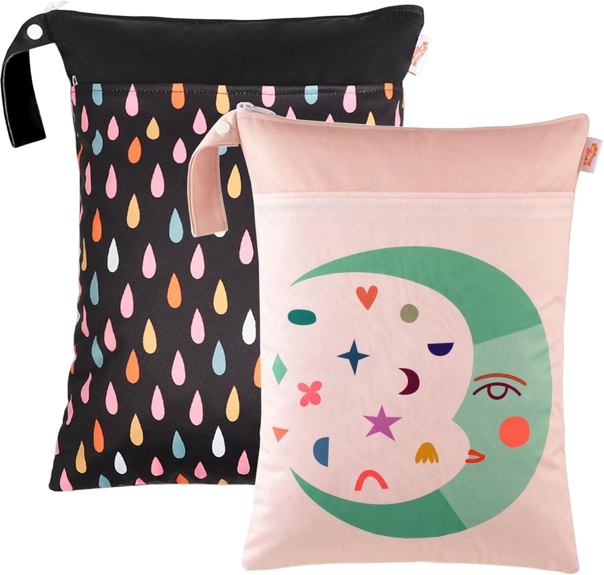 Wetbag - Waterdichte Tas - Herbruikbare Zak met Rits - Voor Zwemkleding, Sportkleding of Luiers - Wasbaar en Lekvrij - 2 Stuks - Zwart en Roze - van Imperatoris