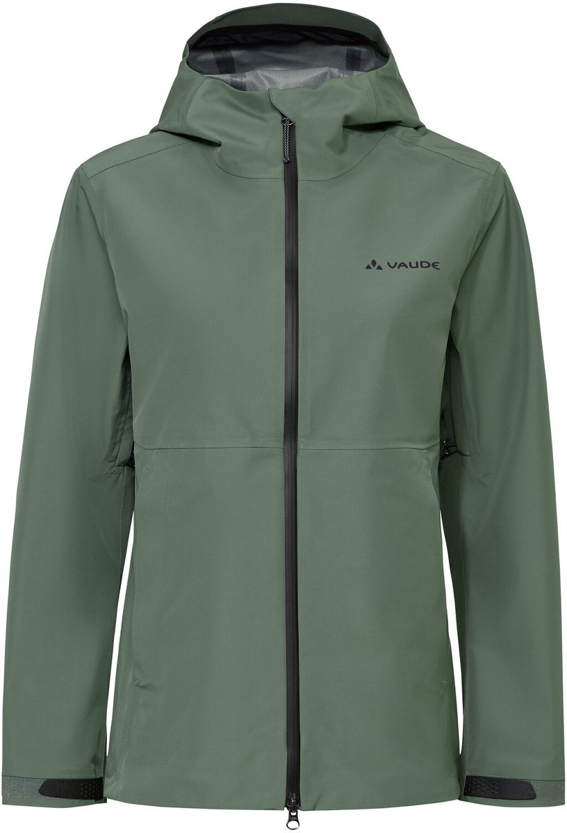 VAUDE Elope 3L jas hardshell jas dames outdoor sportjassen waterdicht winddicht hardshell capuchon regular pasvorm Agave