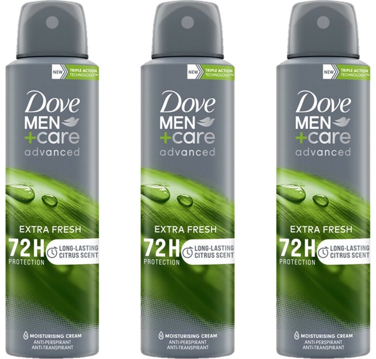 Dove Deo Spray 72 H - Extra Fresh - 3 x 150 ml - Men Advanced Care Anti Transpirant