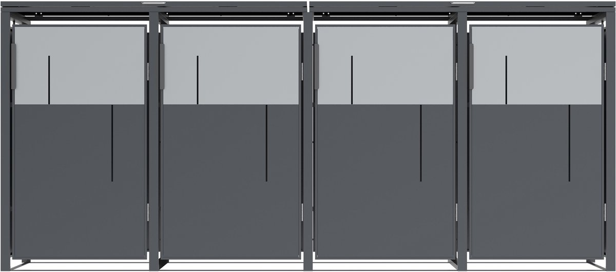Westmann Tonus-4 Metalen Containerombouw voor 4 kliko's - Grijs