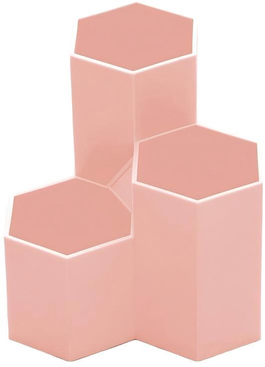 Bureau opbergdoos - kunststof - afmetingen: 11,2 x 11,2 x 11,2 cm
