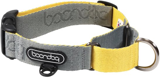 Collier Martingale Boondog gris et jaune.