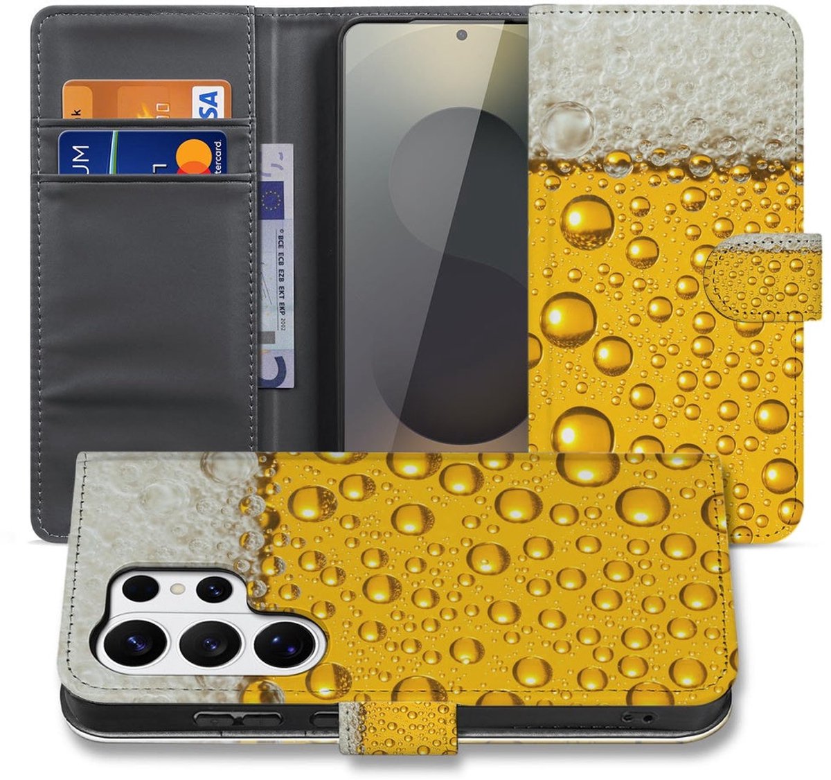 Samsung Galaxy S26 Ultra Book Cover Met Bier Print met Magnetische sluiting