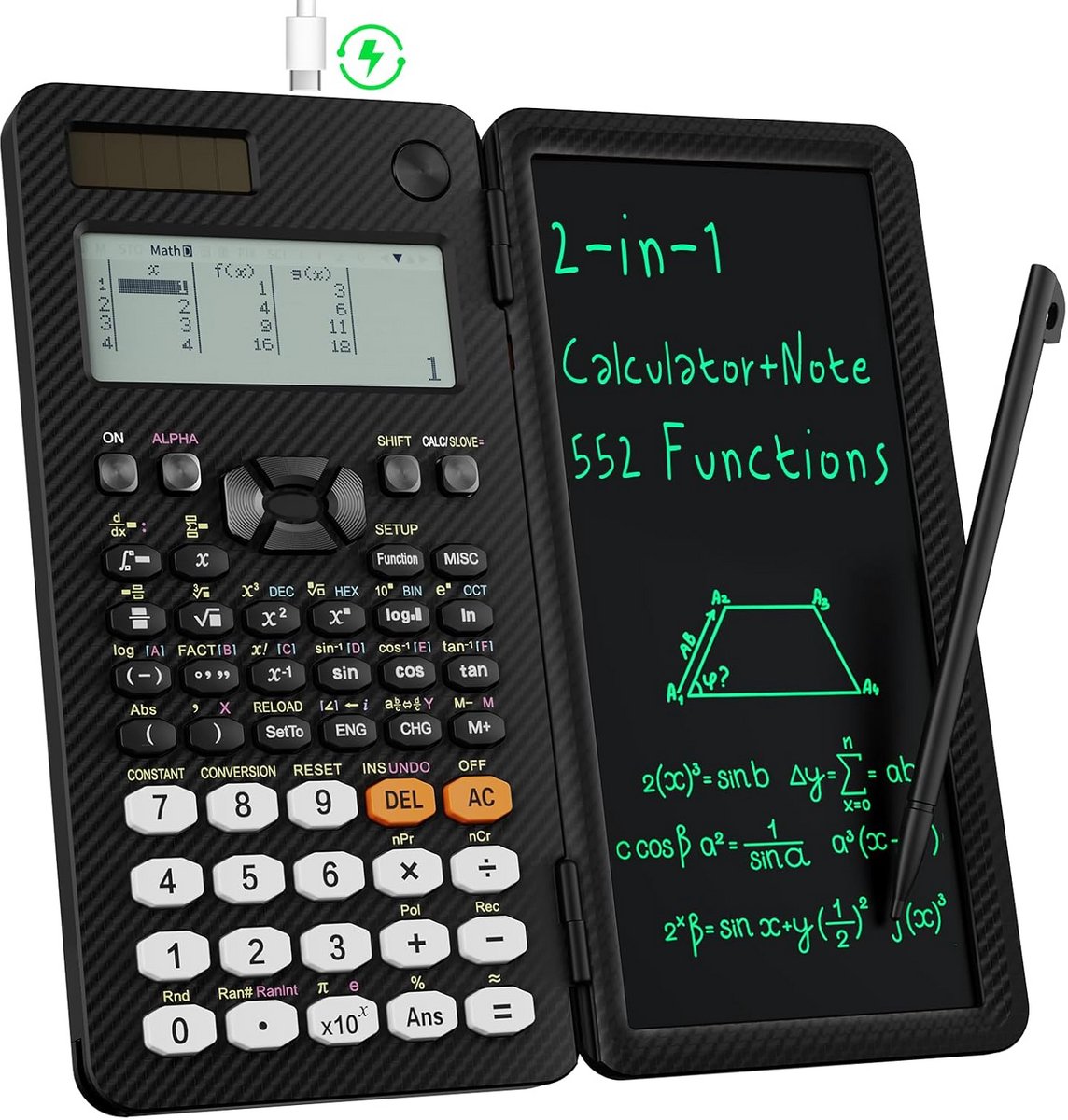 Wetenschappelijke Calculator met Oplaadbare & Zonne-energie en Meerdere Weergaven voor Studenten