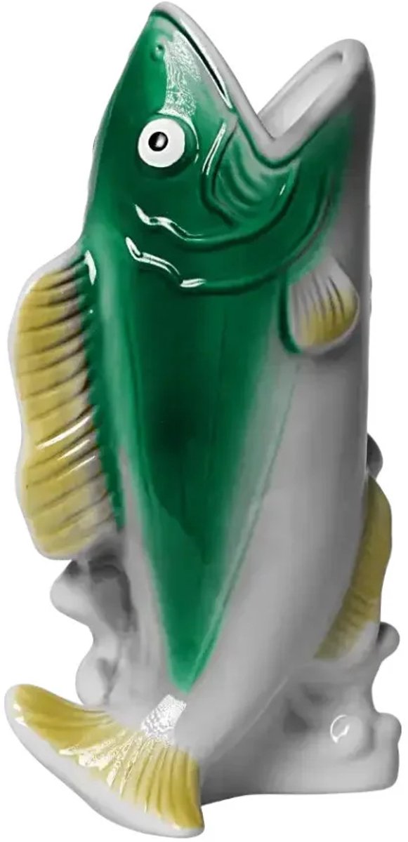 Kitsch Kitchen - Vaas Vis - groen/geel