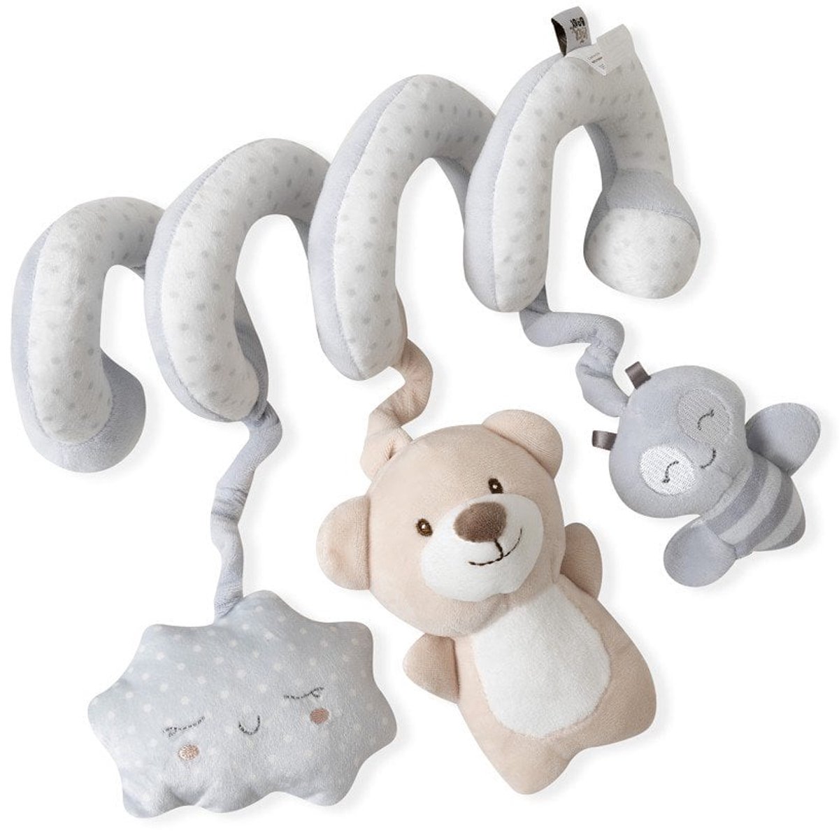 Interbaby Newborn Activiteitenspiraal | grijs wit | beertje | wolk