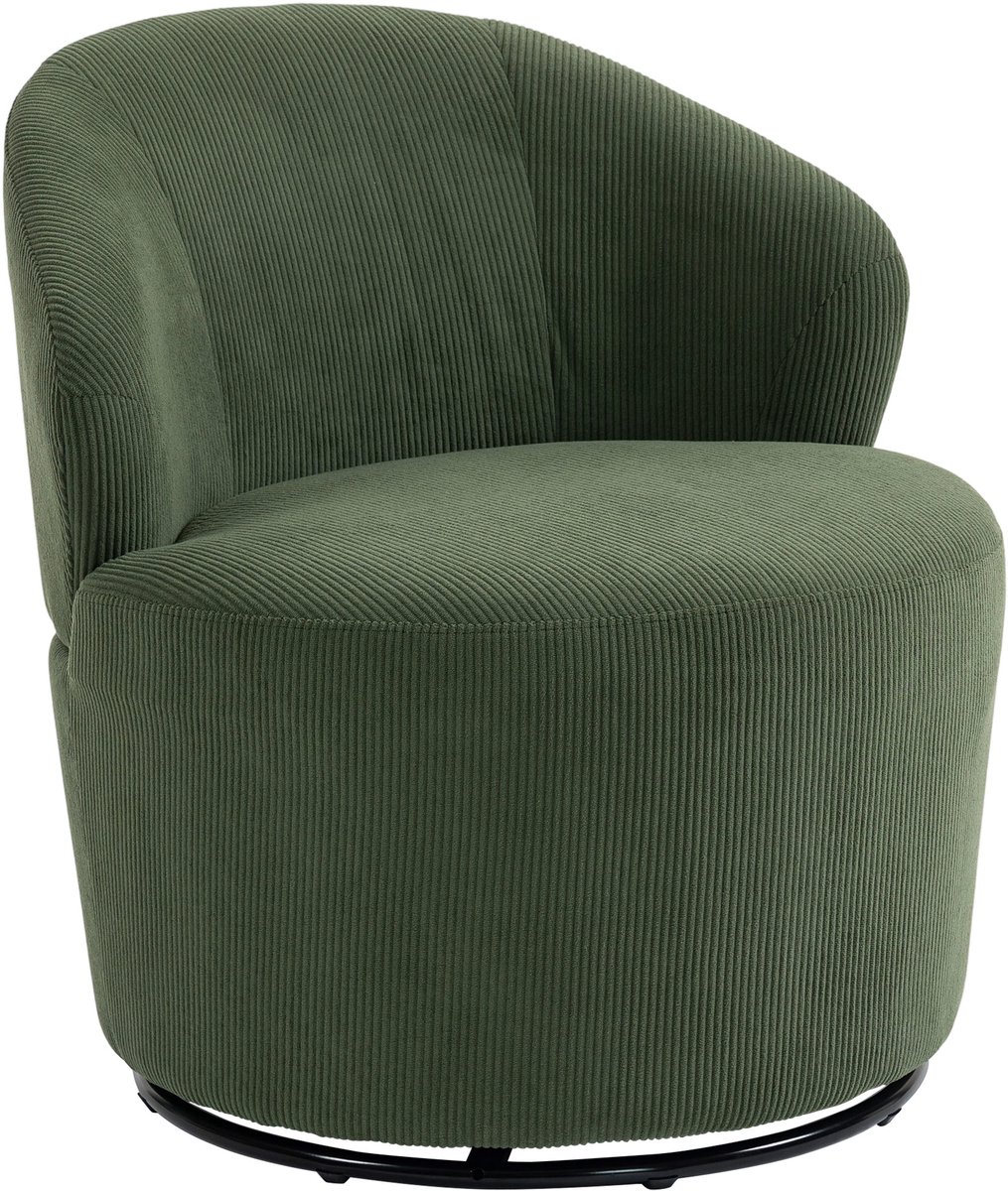 GranMaison Draaifauteuil - Relaxzetel - Relaxstoel - Relaxfauteuil - Stoel - Met armleuning - Voor één Persoon - Fluweel - Groen