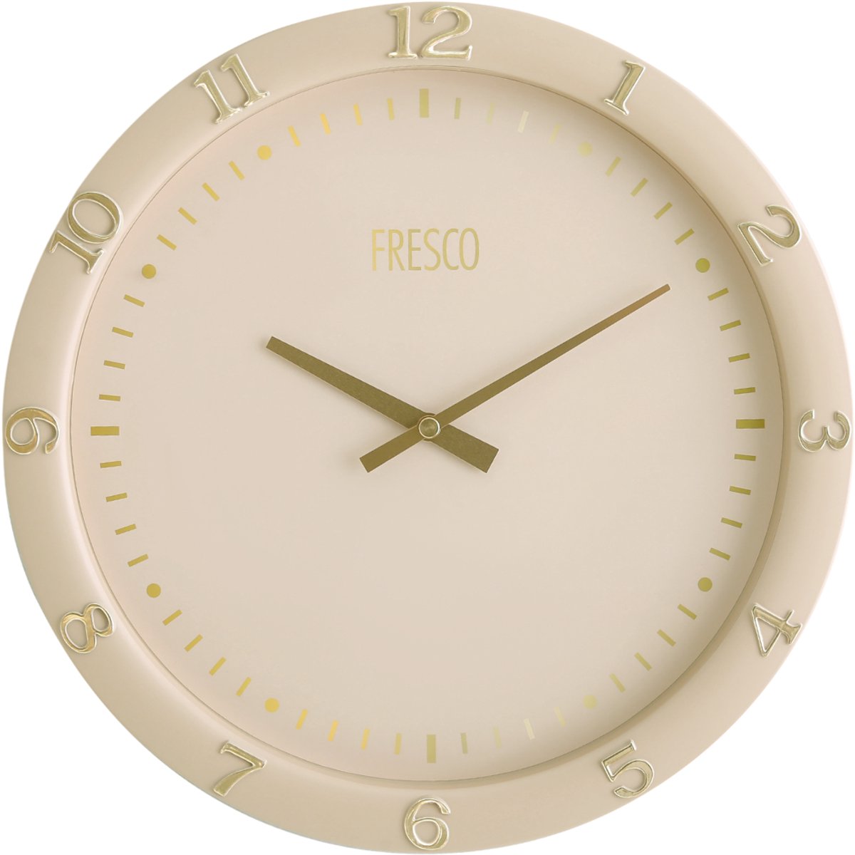Fresco Wandklok 30 cm Beige - Stille Wandklok - Moderne Wandklok