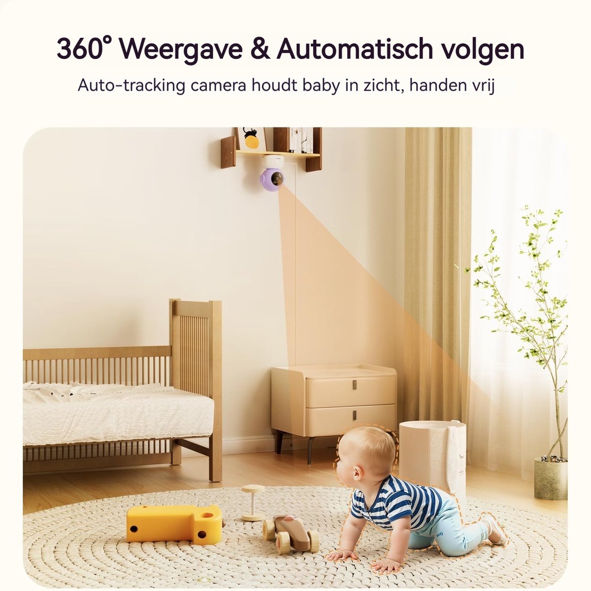 BOIFUN Babyfoon met Camera 2K HD-Nachtzicht 5-Inch Display - afbeelding 2