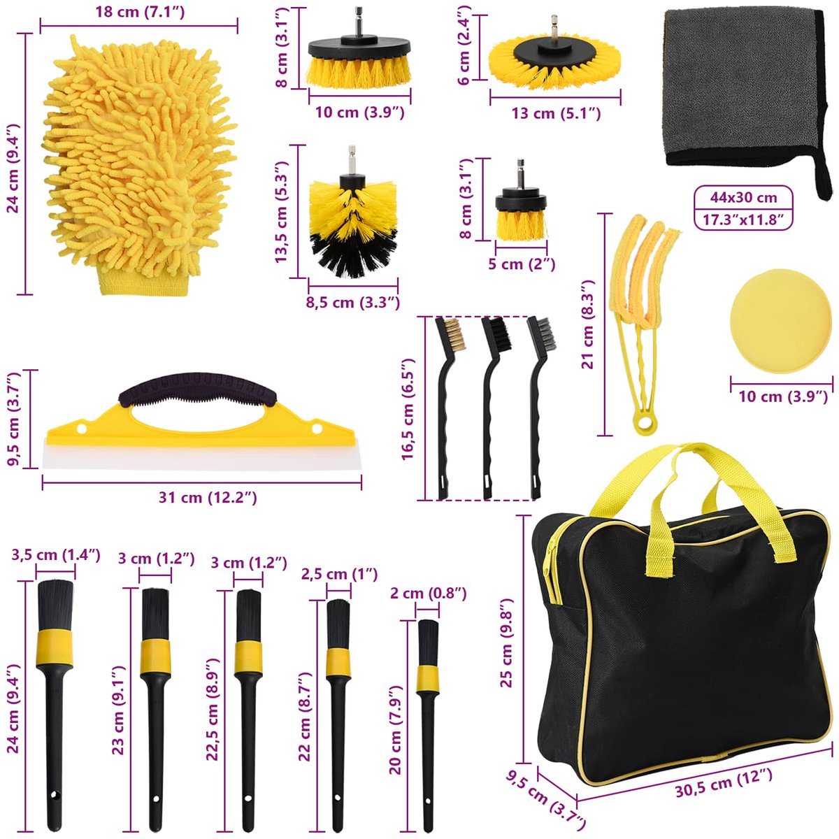 vidaXL - Auto - Borstel - Set - Multikleur - poly - rattan
