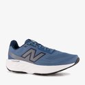 Blauwe New Balance sportschoen met witte zool en grijs 'N' logo.