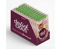 Delickcious Nat Kattenvoer Adult – Lam, Kipfilet & Groene Bonen in Gelei 12x85g