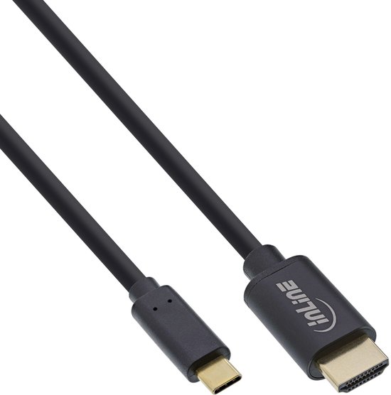 InLine 64115, 5 m, USB Type-C, HDMI, Mâle, Mâle, Droit