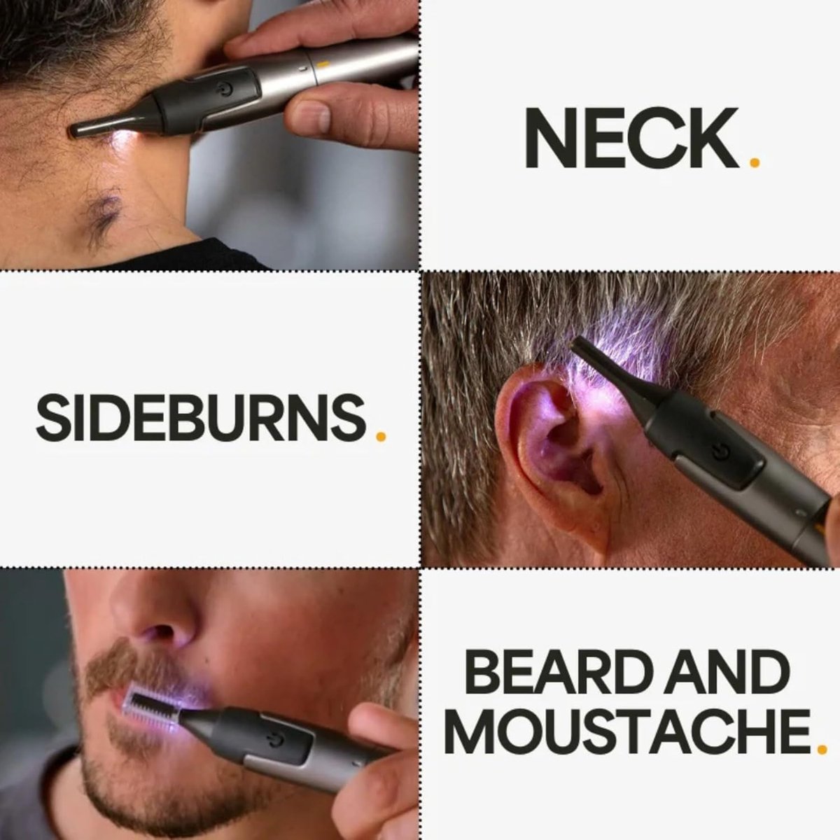 Elektrische neushaartrimmer - neustrimmer - neushaartrimmer heren - mini-scheerapparaat - scheermes - oorhaartrimmer - ABS - zwart — afbeelding 4