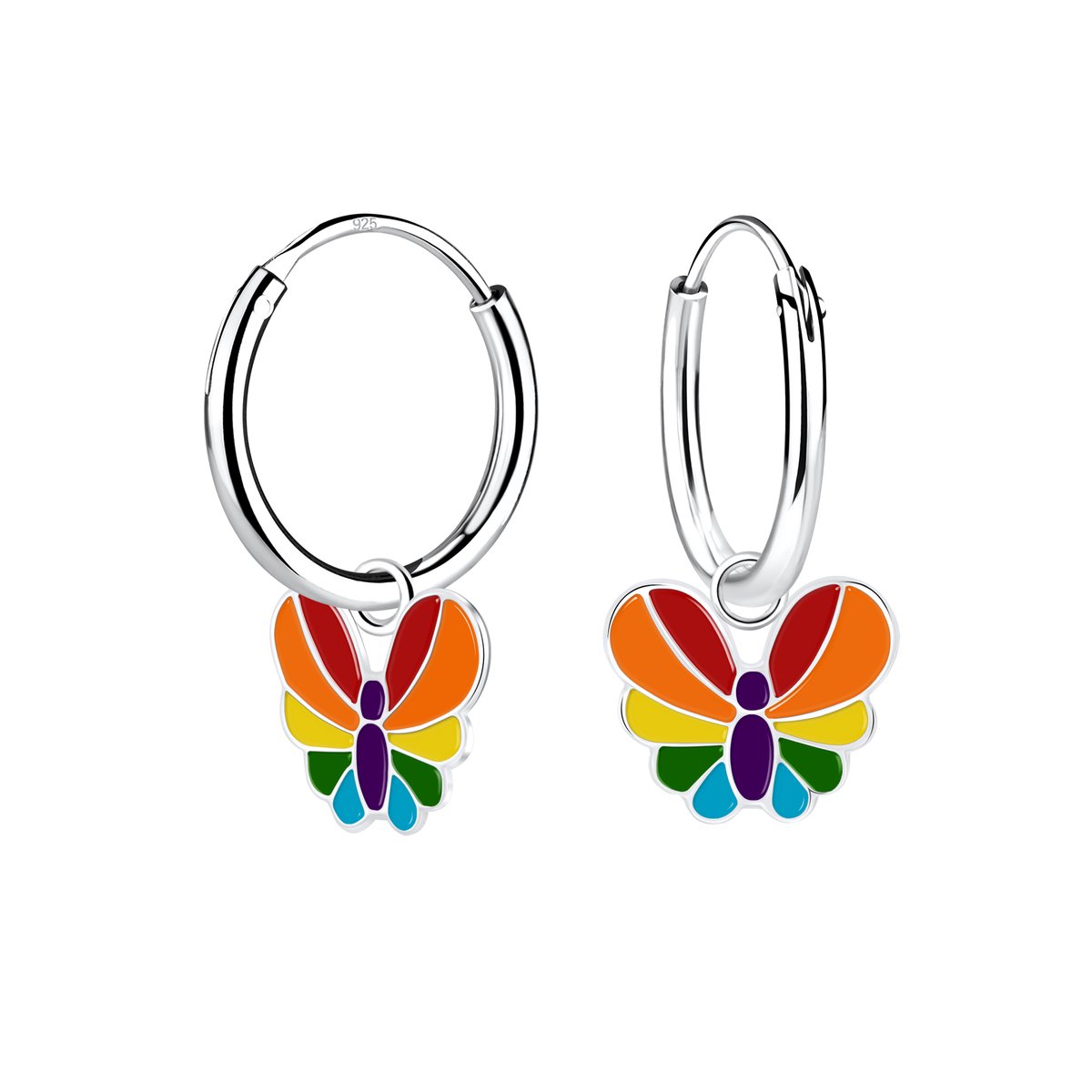 WeLoveSilver - zilveren oorringen - K3 collectie - vlinder - 7 mm