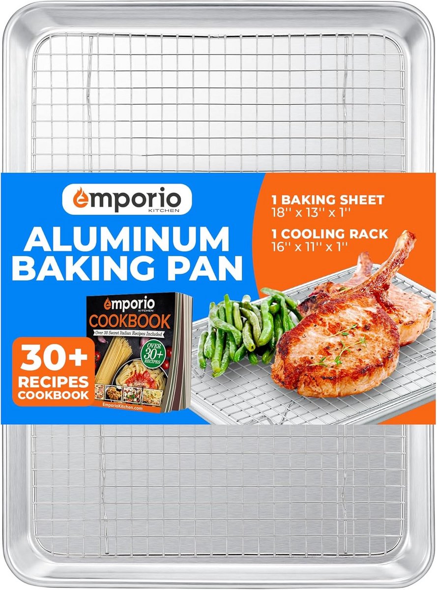 Grote Aluminium Bakplaat met Koelrek - Ovenbestendige Set voor Bakken en Roosteren