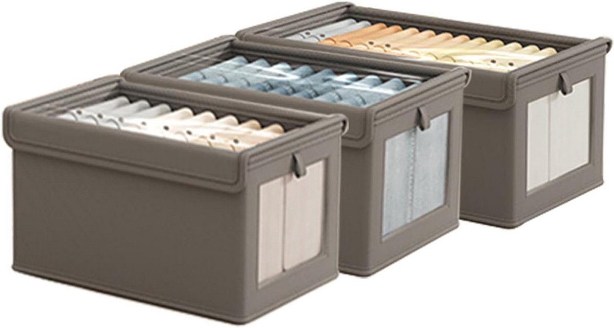 Set van 3 Opvouwbare Stoffen Opbergdozen voor Kast en Lade Organisatie