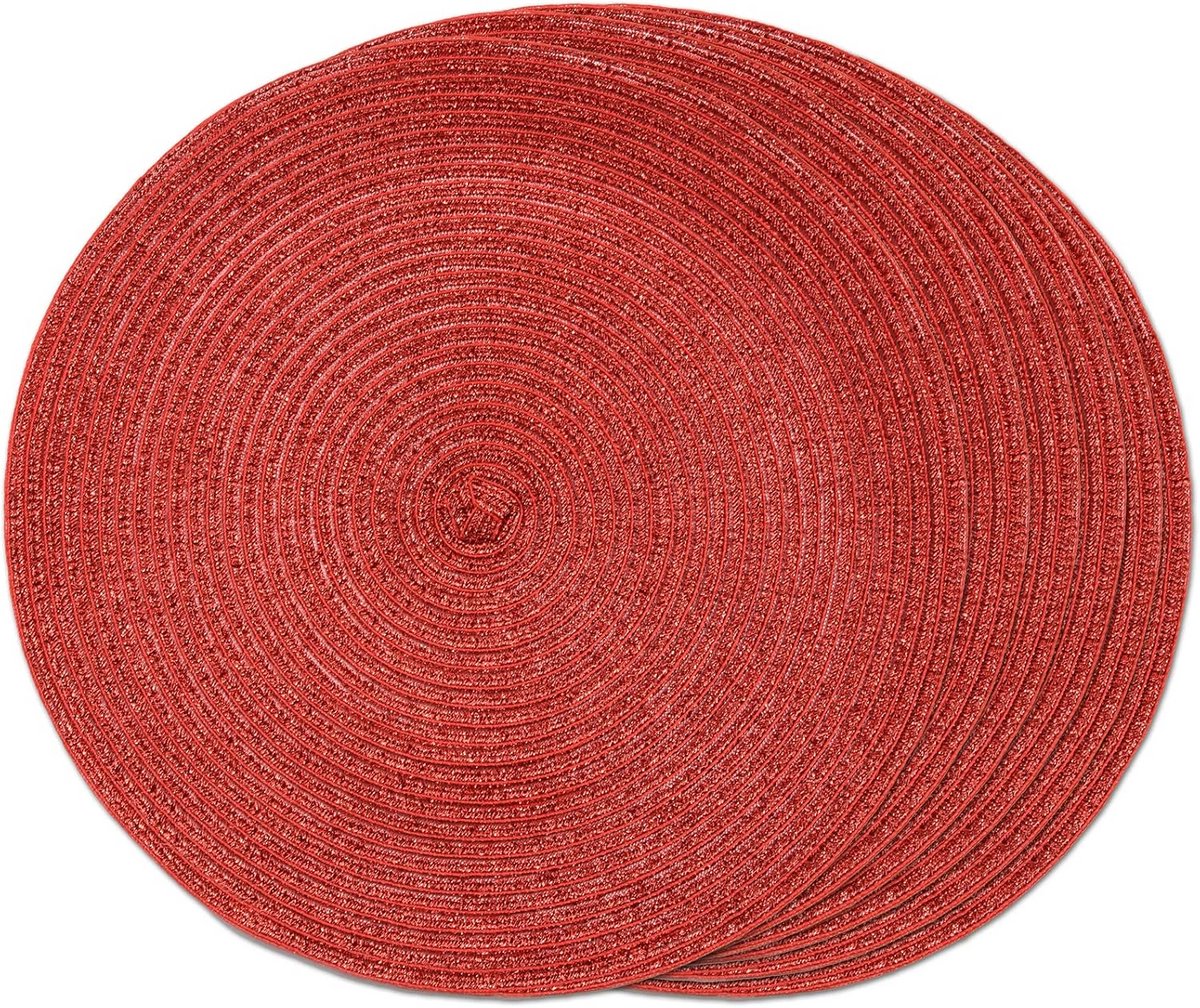 Set van 6 Ronde Geweven Placemats - Wasbaar en Antislip Tafelmatten voor Keuken en Diner