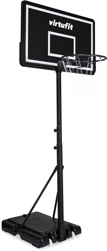 VirtuFit Arceau de basket réglable - Noir - 145 à 305 cm - Hauteur de jeu officielle - Pour tous les âges et niveaux de compétence - Durable et résistant aux intempéries - Arceau de basket d'extérieur - Cercle de basket - Cercle de basket