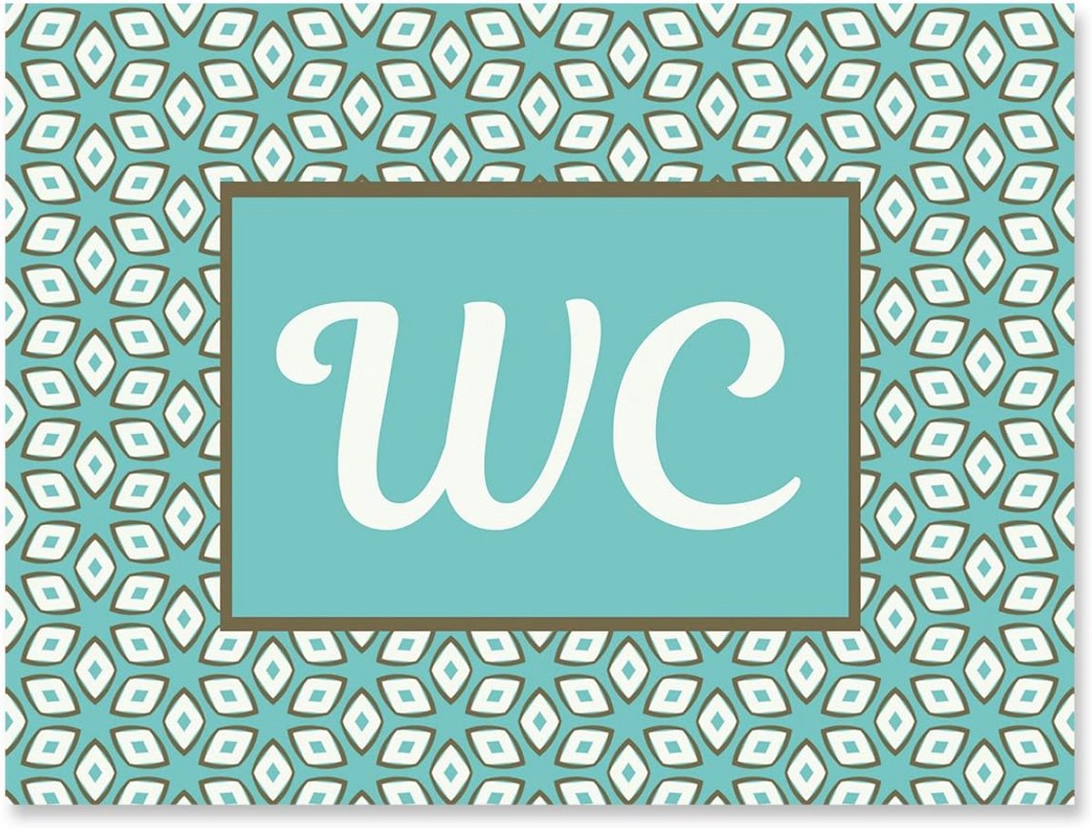 Zelfklevend wc-bord voor heren en dames, aluminium wit turquoise