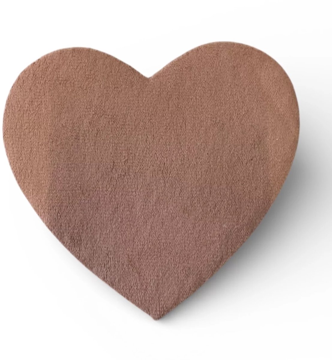 Prikbord | Kurk | hart vorm | roze | velours stof | 12 x 11 cm en 7 mm dik.