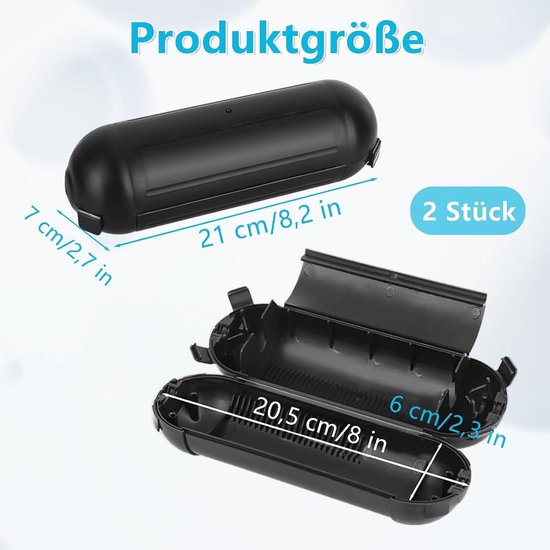 Tuinkabelbox voor buiten, set van 2, waterdicht en veilig - ideaal voor verlengkabels, stroomaansluitingen & gereedschap in de tuin - zwart. van Merkloos	 — afbeelding 5