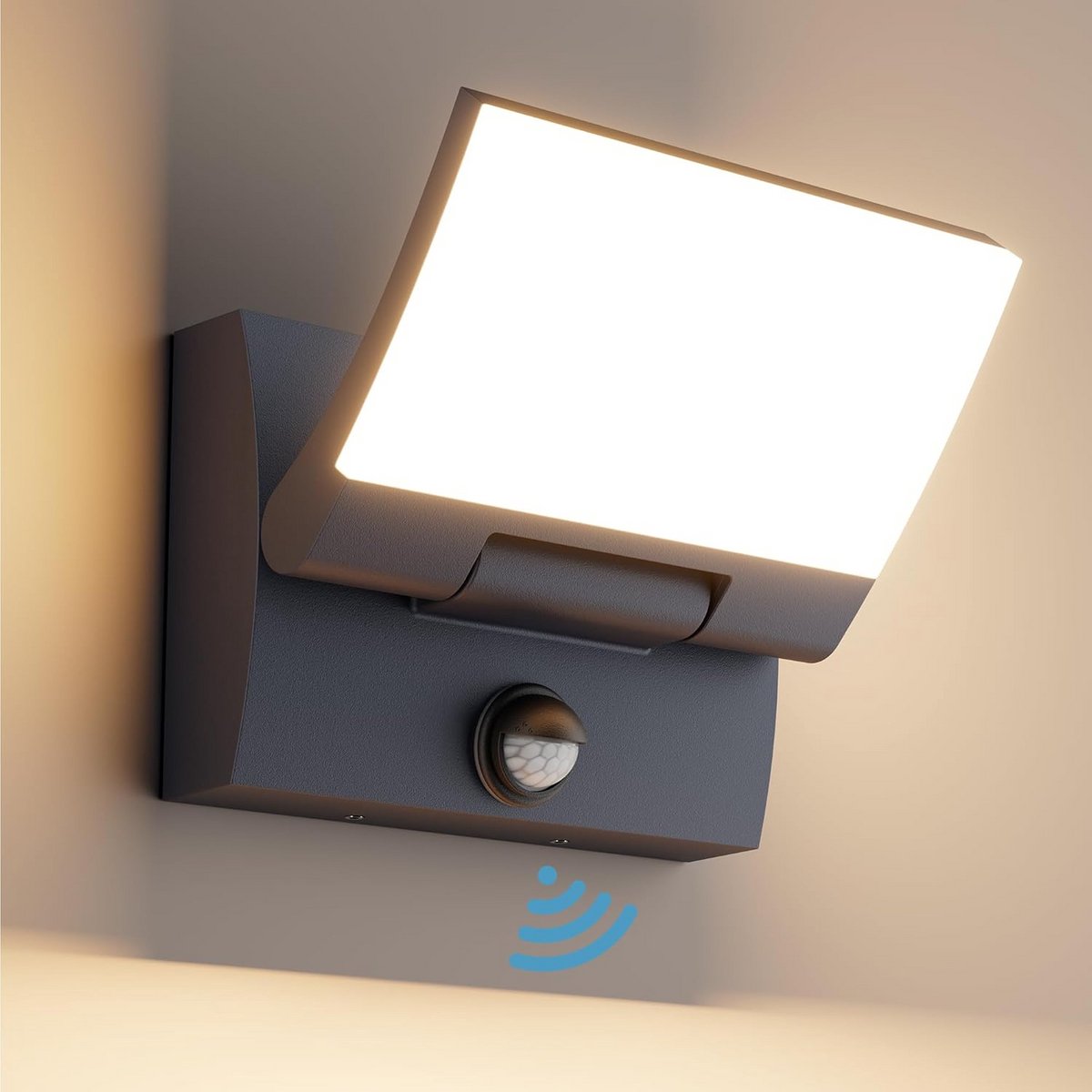 Waterdichte LED Wandlamp Buiten met Bewegingssensor - 30W - 3000K Warm Wit