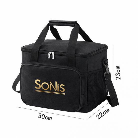 SoNis Koeltas - Koeltassen - Koeltas Lunch - Geïsoleerde Koeltas - Lunchtas - 15 liter - Zwart van Merkloos — afbeelding 2