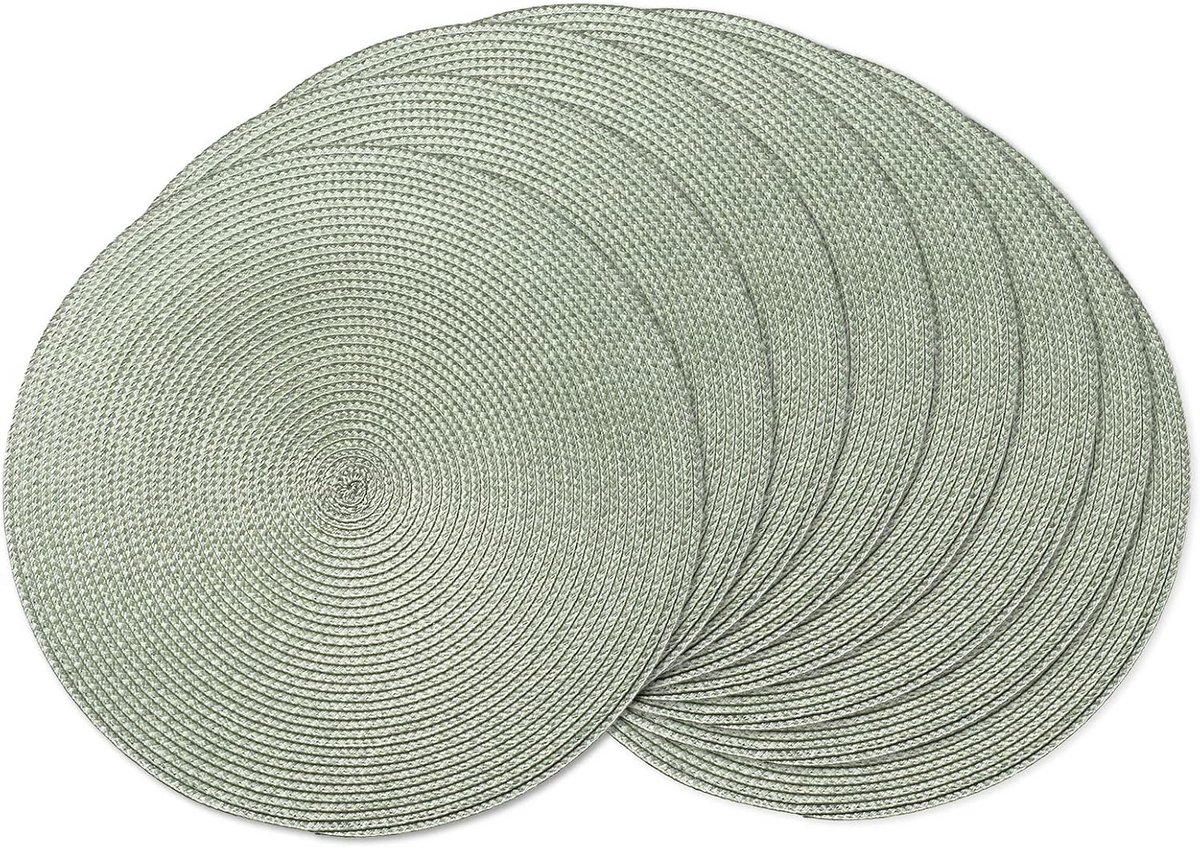 Ronde Gevlochten Placemats Set van 8 - Natuurlijk Geweven en Hittebestendig