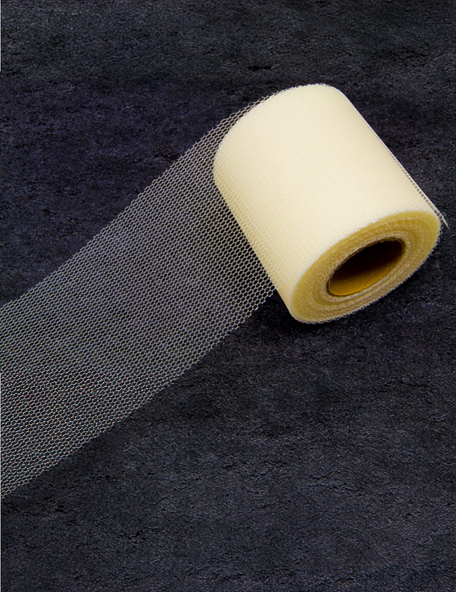 HOBI - Ivoor tule rol 20 meter, 8 cm breed
