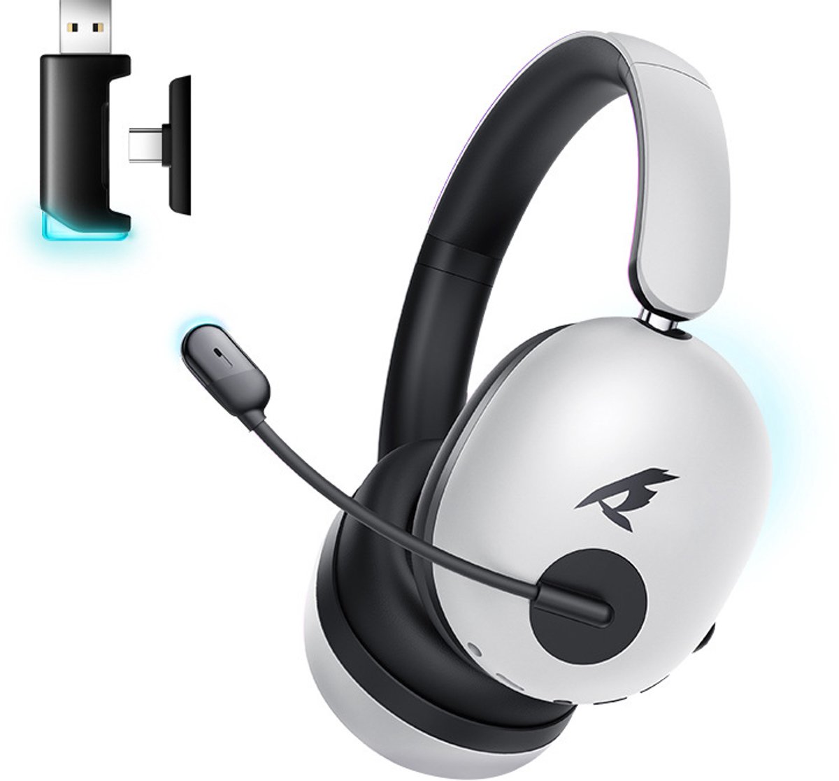 Picun UG-10 - 2.4GHz Draadloze Gaming Headset - Bluetooth koptelefoon met microfoon - Geschikt voor Nintendo Switch/PS4/PS5/PC - Wit