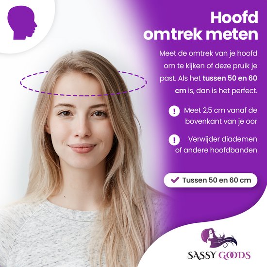 Perruque Unicorn SassyGoods - Perruques Sassy Goods pour femmes, Cheveux longs - Perruque - Lavable - Incl. Filet à cheveux - Blauw violet - 65 cm