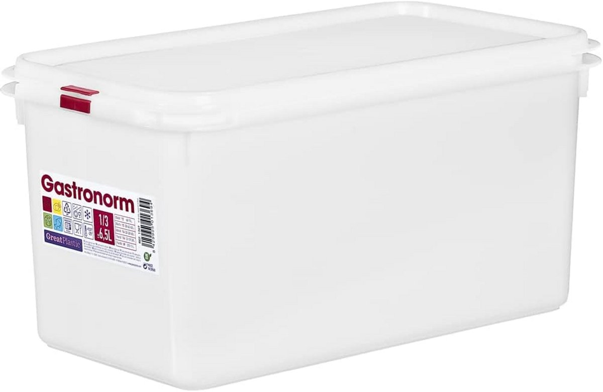 Set van 3 Rechthoekige Voorraadpotten met Deksel - 6,5L - Magnetron, Vaatwasser & Vriezer Bestendig