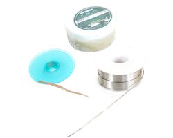Soldeerpasta soldeervet 30gr, litze desoldeerlint 1,5m 2mm, Soldeertin Soldeerdraad 100gr Soldeer set