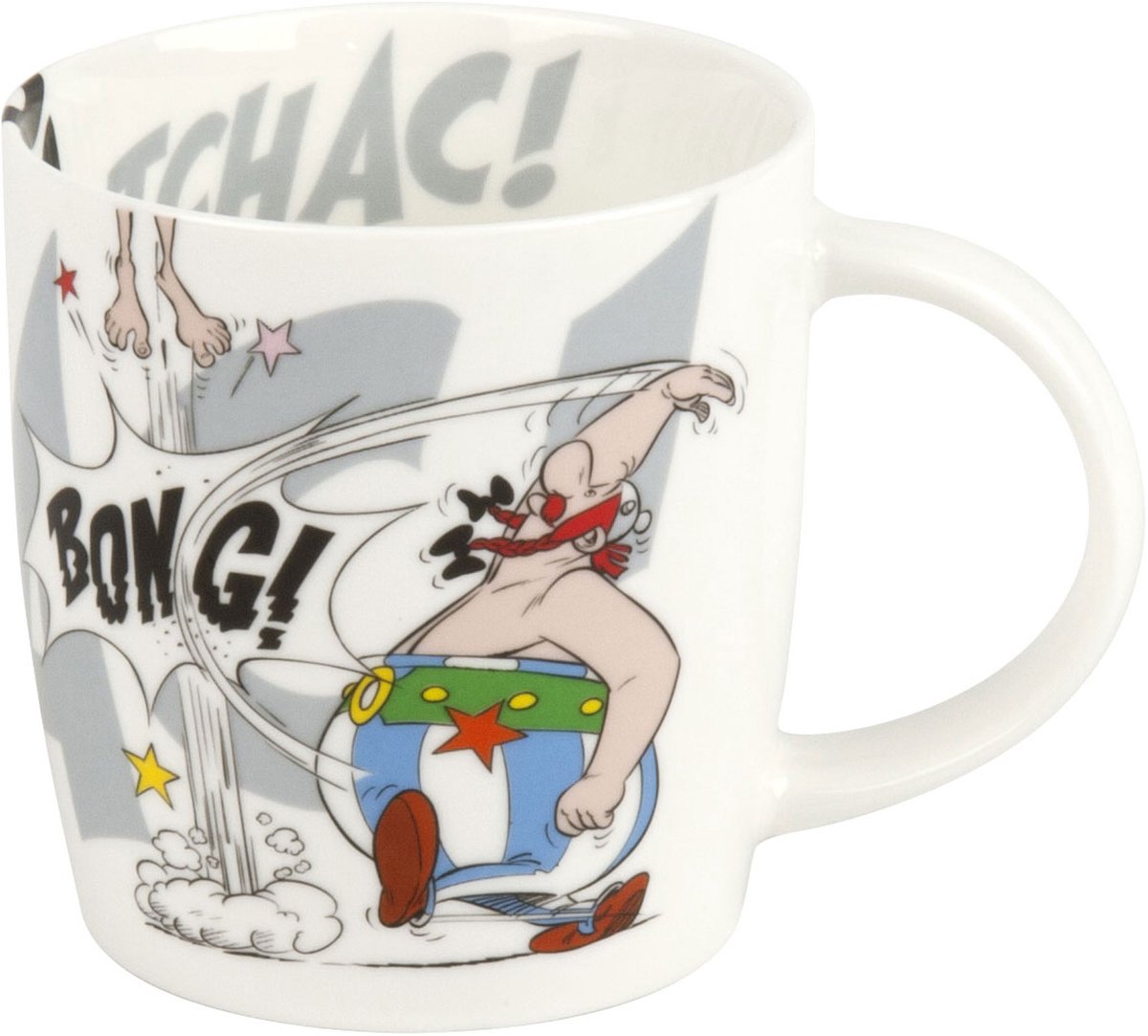 Asterix en Obelix Mok - K.O - Koffiemok - Asterix slaat er op los - 320 ML