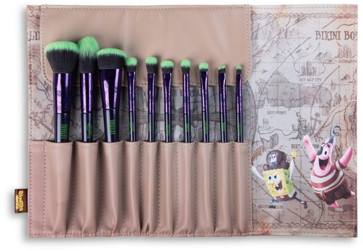 Lethal Cosmetics Spongebob Squarepants - Treasure Map Makeup Brush Set Makeup kwast