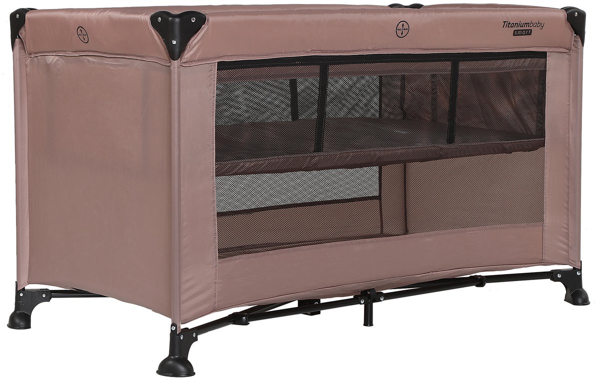 Titaniumbaby Campingbed SMART Jordan met verhoger 60x120 Taupe inclusief draagtas thumbnail 2
