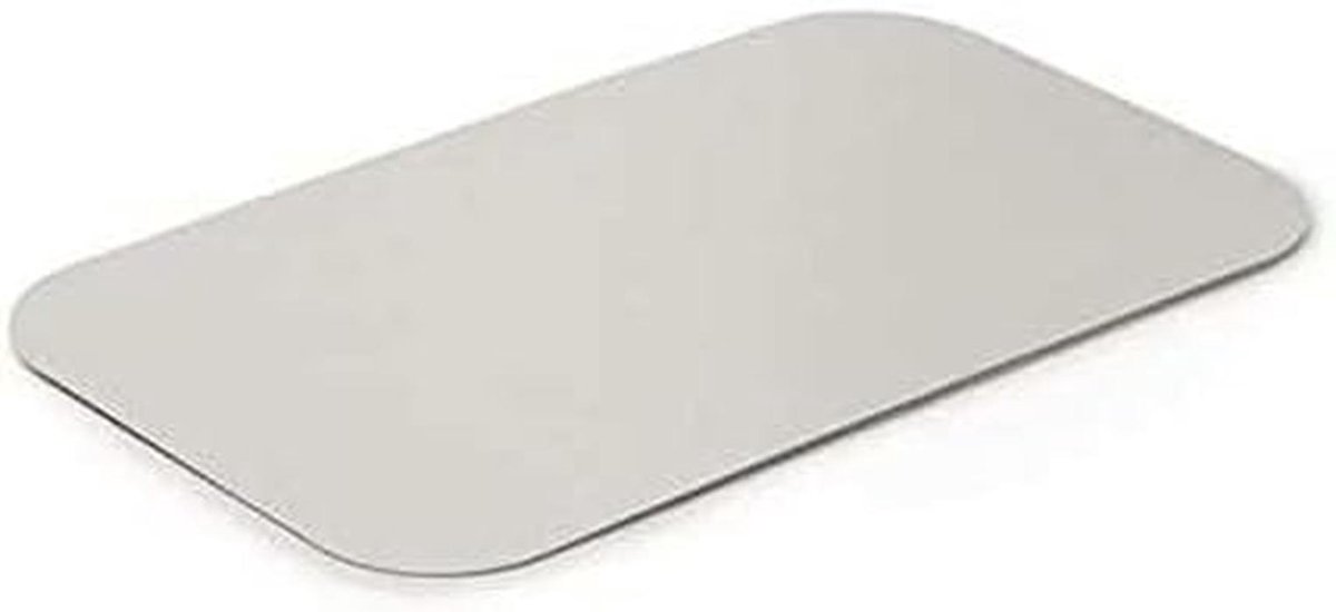Set van 100 Vierkante Aluminium Wegwerpschalen voor Grill en Oven 650 ml