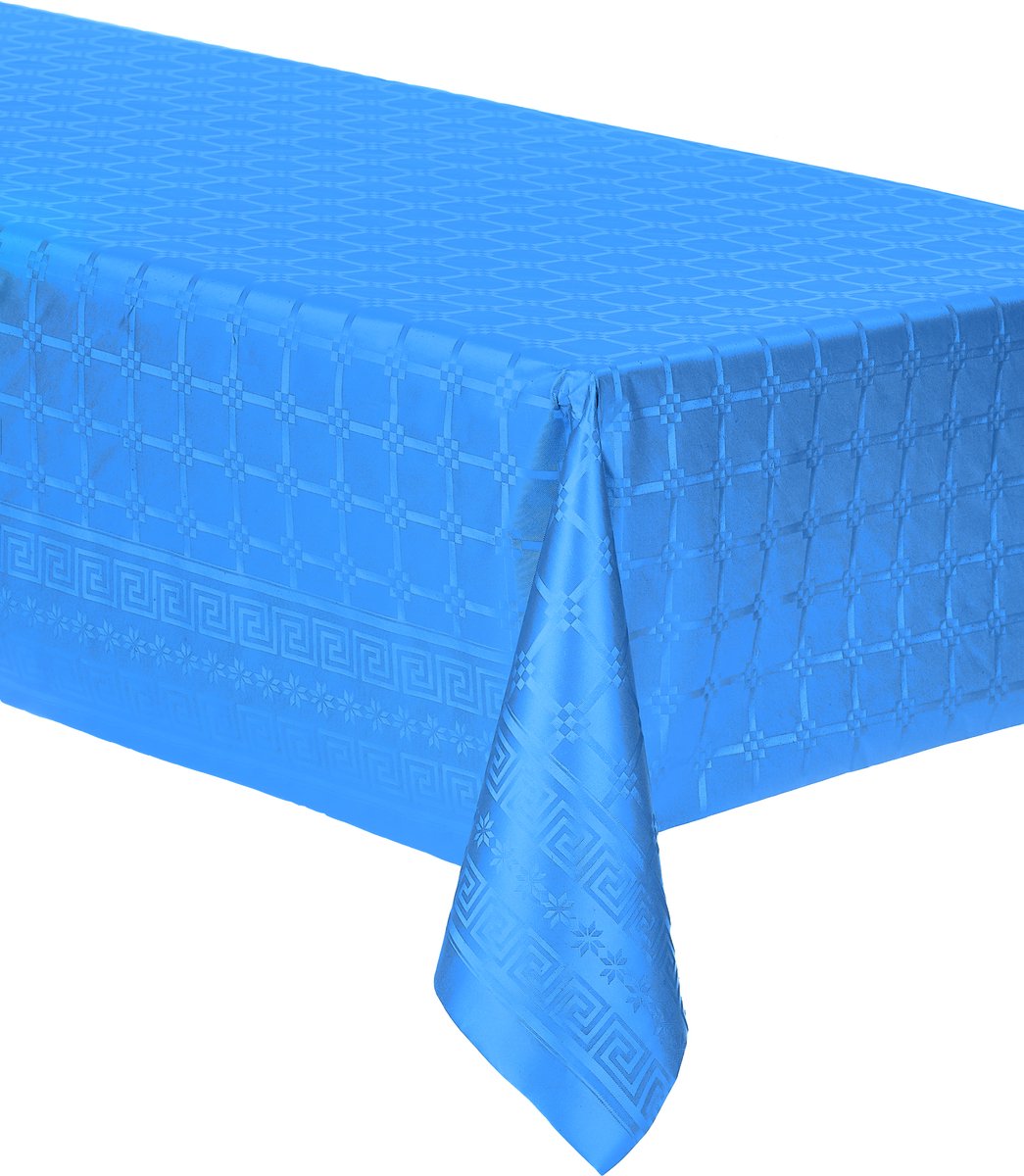 ISAP FRANCE - Blauw damast papieren tafelkleed op rol 1,2 x 6 m