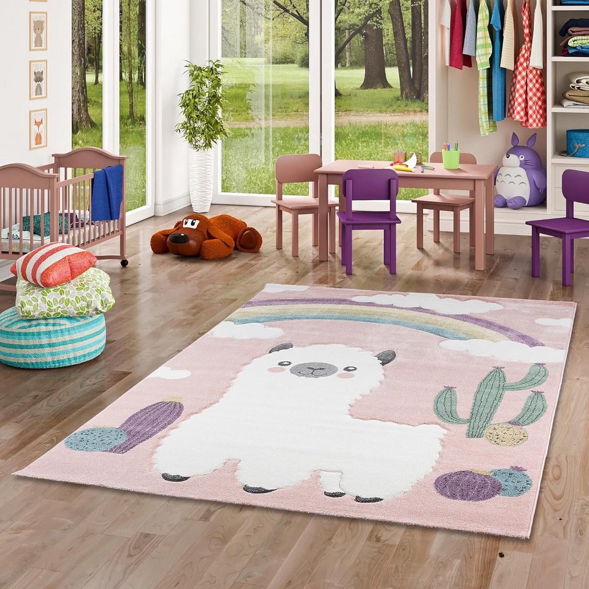 Handgetufta Kinderkamer Vloerkleed - Zacht en Kleurrijk - Anti-allergeen