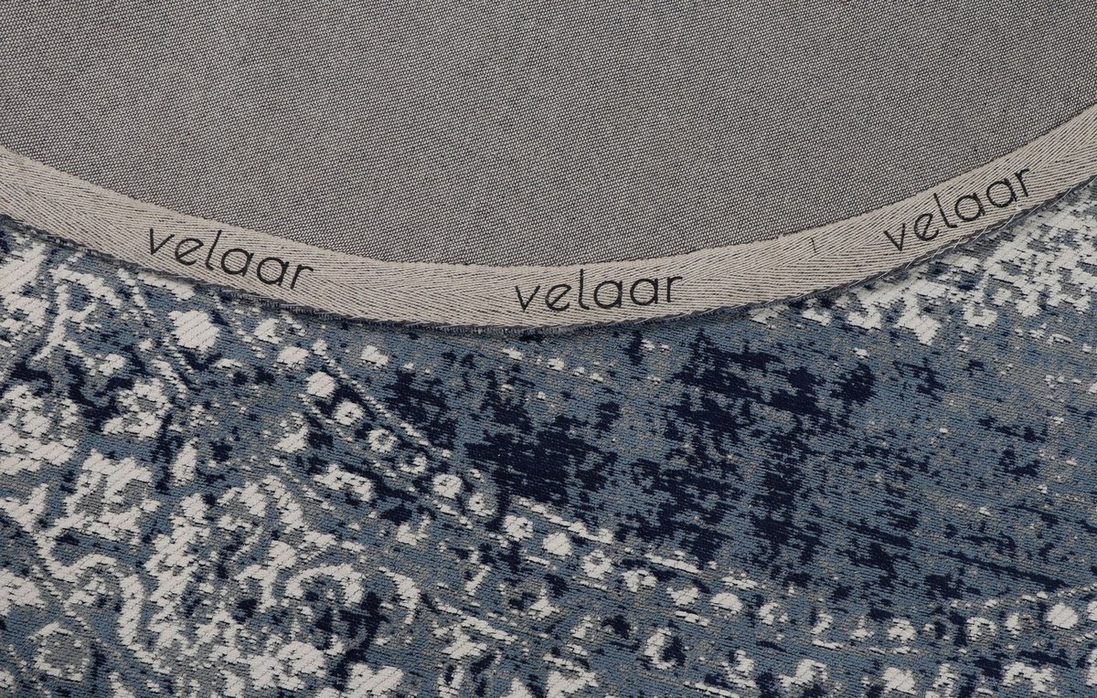 Vloerkleed Rond 150cm Blauw - Polyester - Vloerkleed Durban - Giga Living