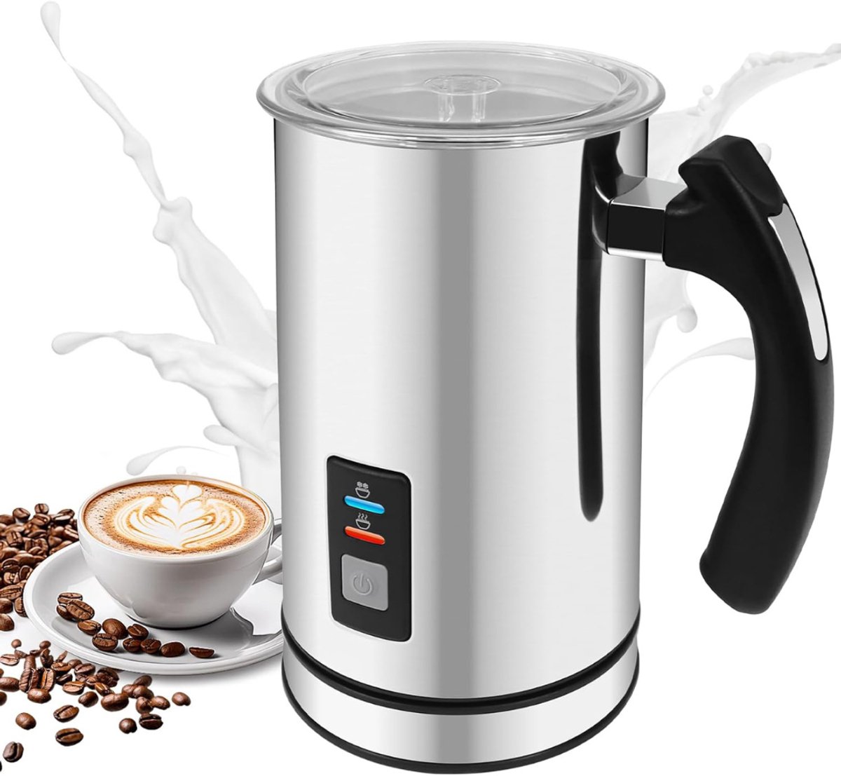 Octav8® Eelktrische Melkopschuimer - Melkklopper - Melkkan - Stainless Steel - 240ml Capacity