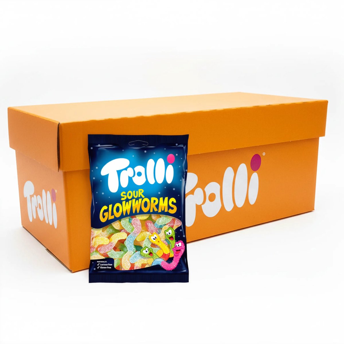 Trolli Zure Gloeiwormen – 18 x 200 g