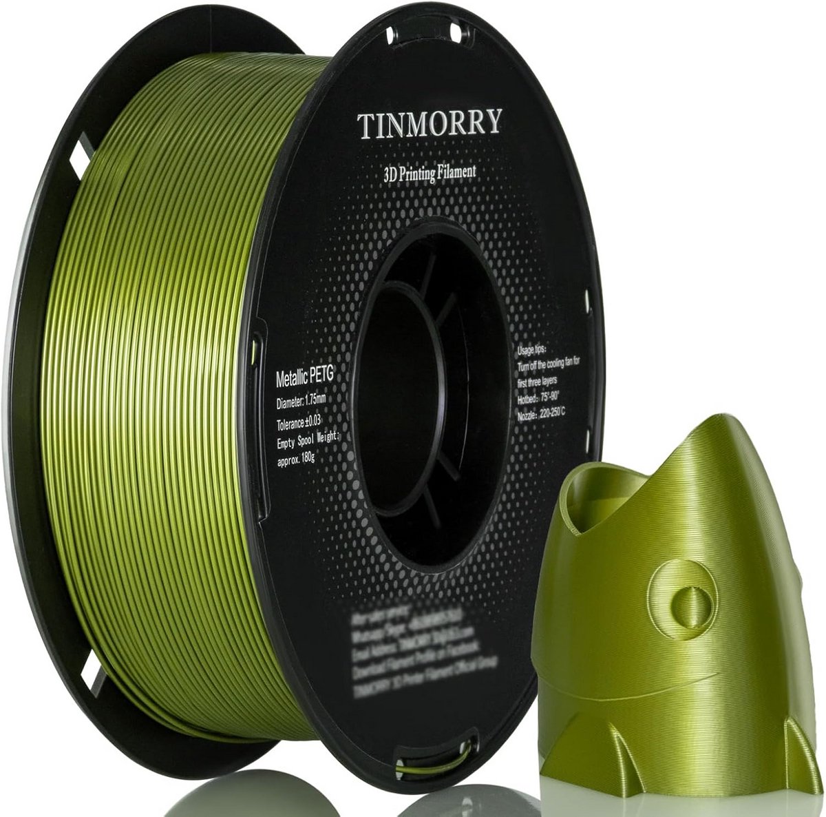 Metallic Groen PETG Filament 1.75mm voor Snelle 3D Prints - 1kg Spoel
