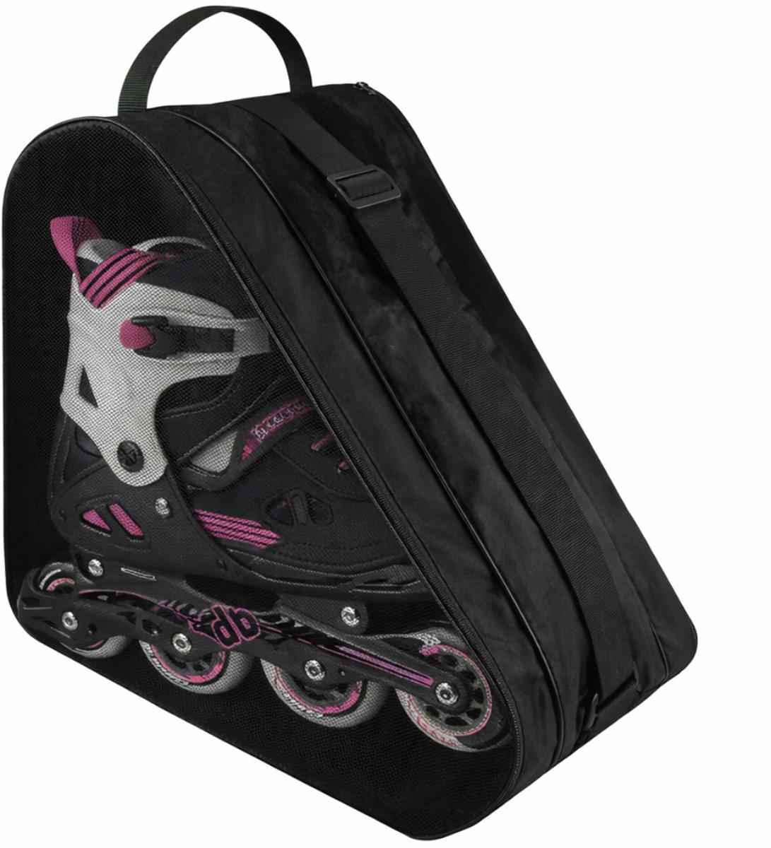 Rolschaatsen tas – Zwart – Skeeler opbergtas – Sporttas voor skeelers – Ademend materiaal – Verstelbare schouderband – Geschikt voor jeugd en volwassenen gebruik – Ruime draagtas voor bescherming