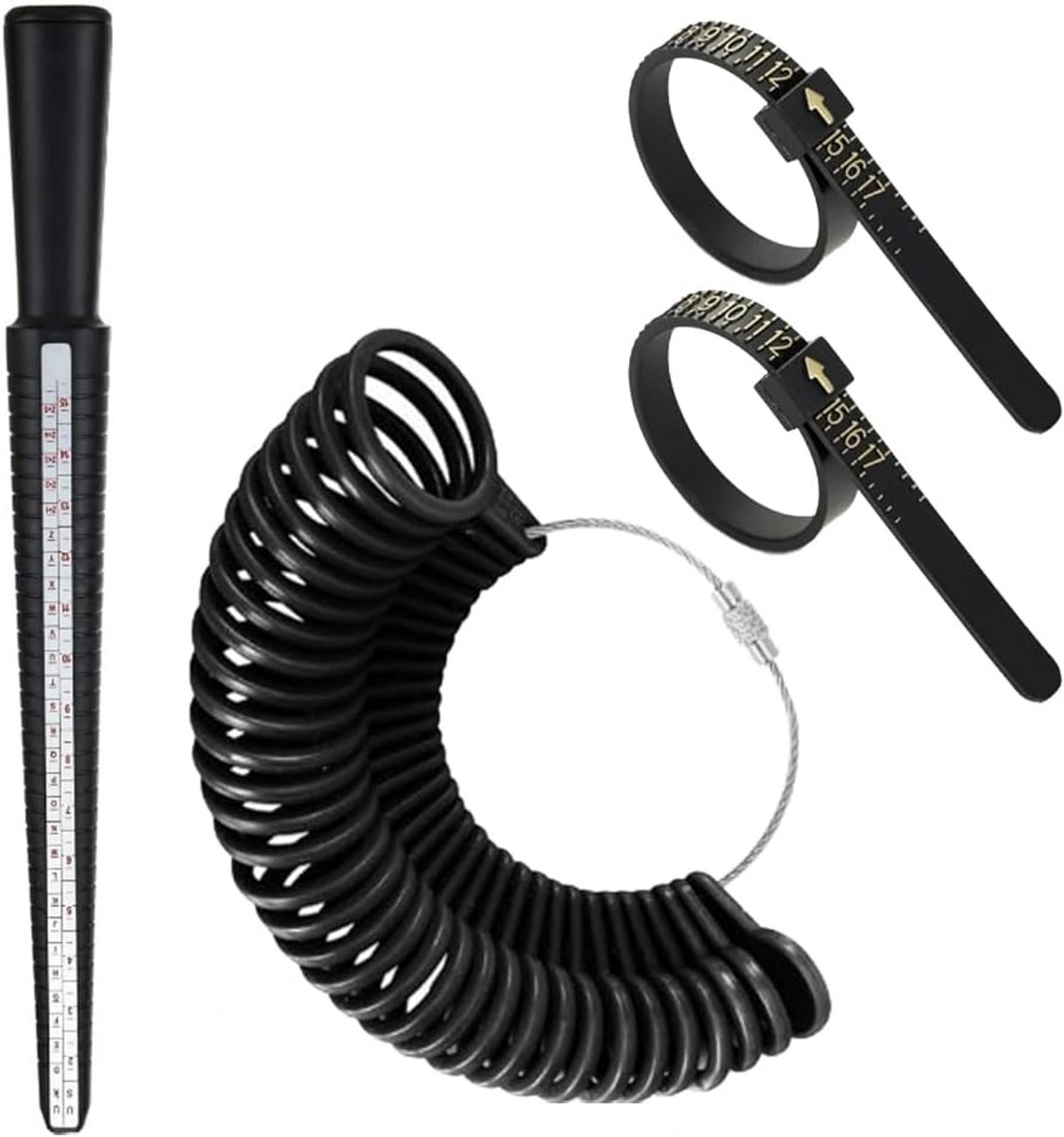 4-Delige Professionele Set Vingerringen Maten Meten - EU, UK, US - Nauwkeurige Sieraden Meetinstrument