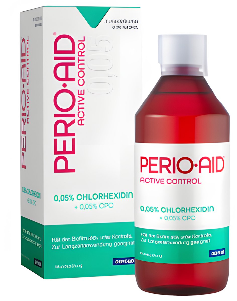 Perio-Aid Active Control – Mondspoeling – 0,05% Chlorhexidine – Alcoholvrij – 500 ml