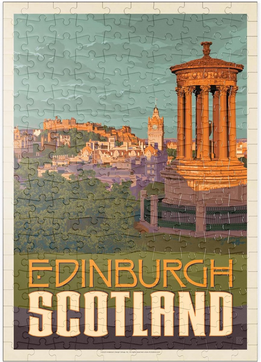 Puzzel 200 stukjes Edinburgh Schotland Vintage Poster - Premium Legpuzzel