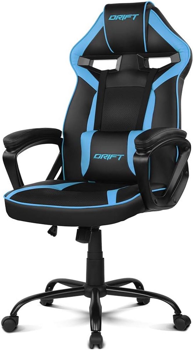 Ergonomische Gaming Stoel Zwart/Blauw - In Hoogte Verstelbaar en Kantelbaar